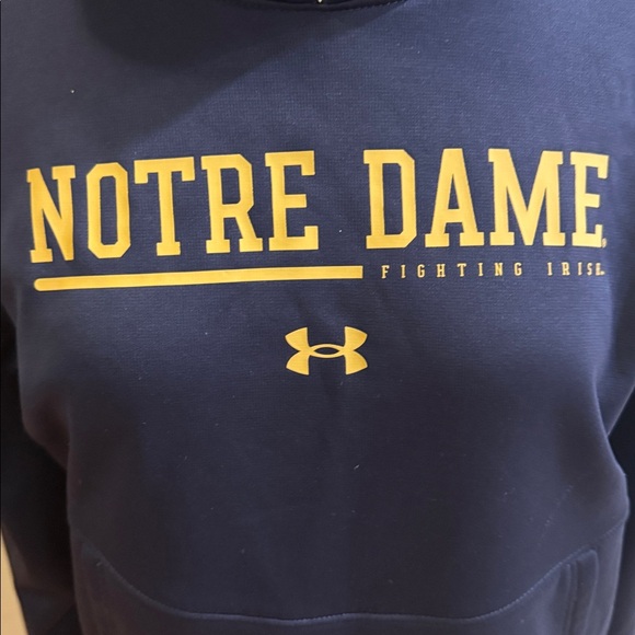 Under Armour Notre Dame Blue hoodie size YXL - Picture 2 of 6